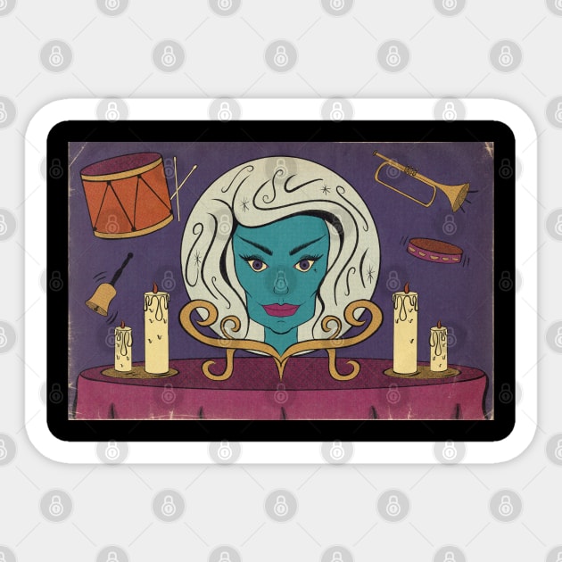 Madame Leota’s Swinging Wake Sticker by Scaredy Cat Alchemy 